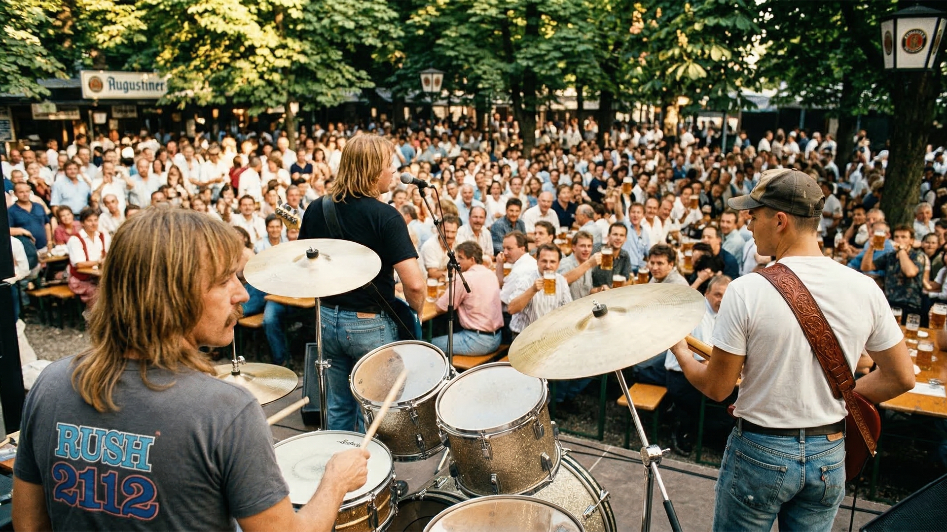 2112 Band, Ernst, Mike, and Brian, Sachsenhausen Biergarten, 1985
