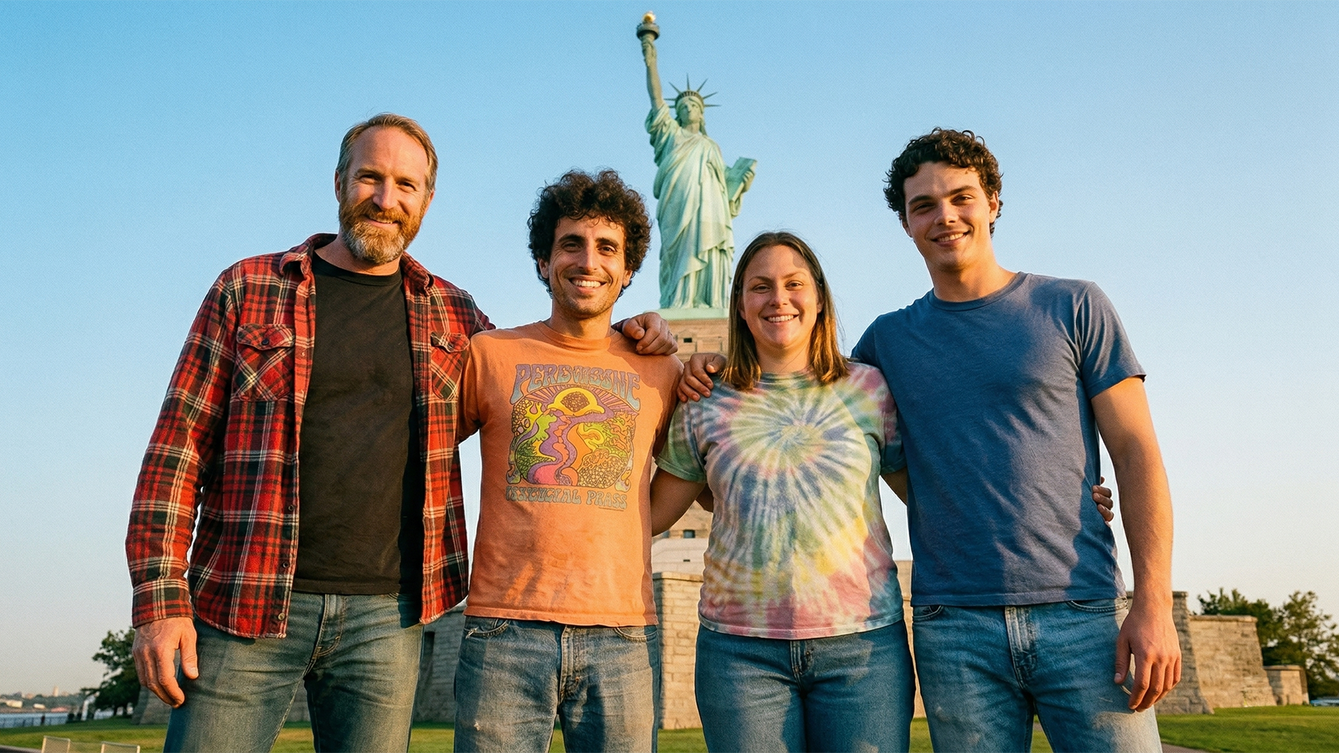 Alex, Dave, Diane, and Brian Statue of Liberty, NYC 1980