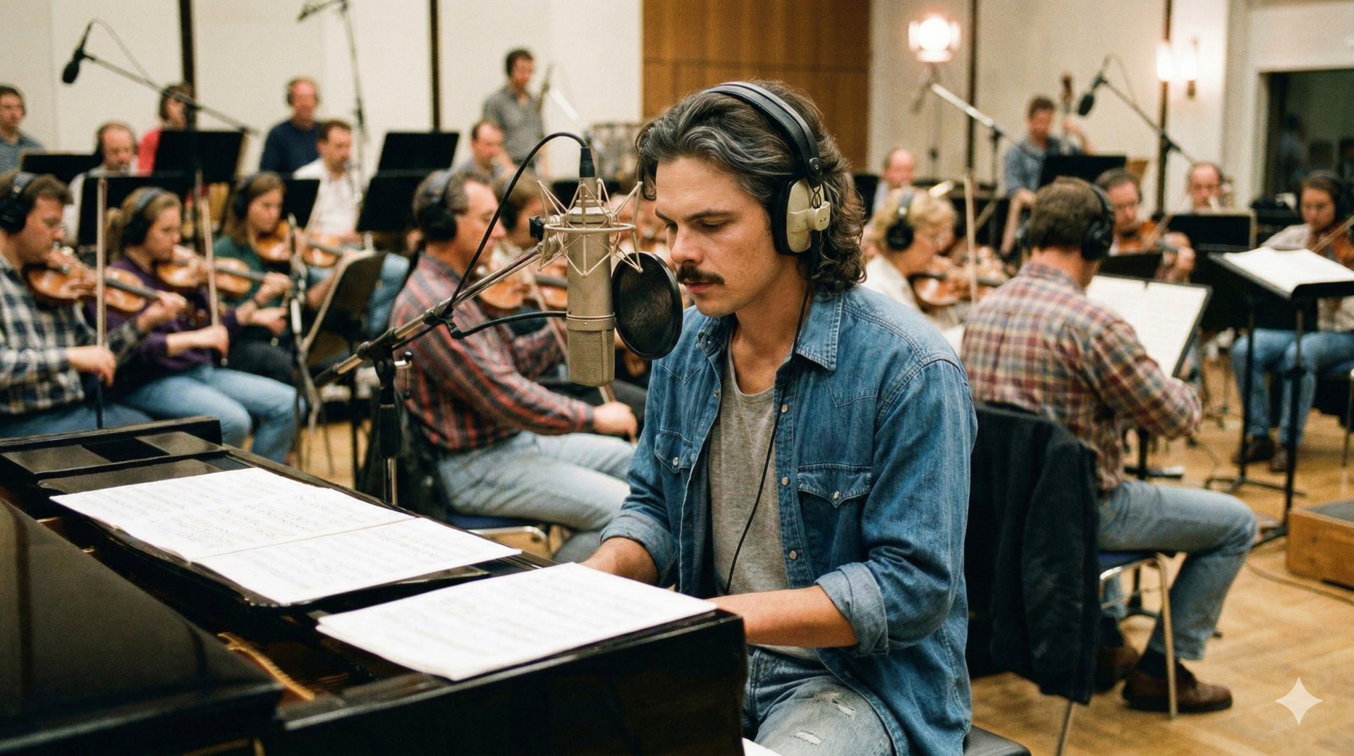 Brian recording You're the One at the hr Sendesall in Frankfurt, Germany, 1993