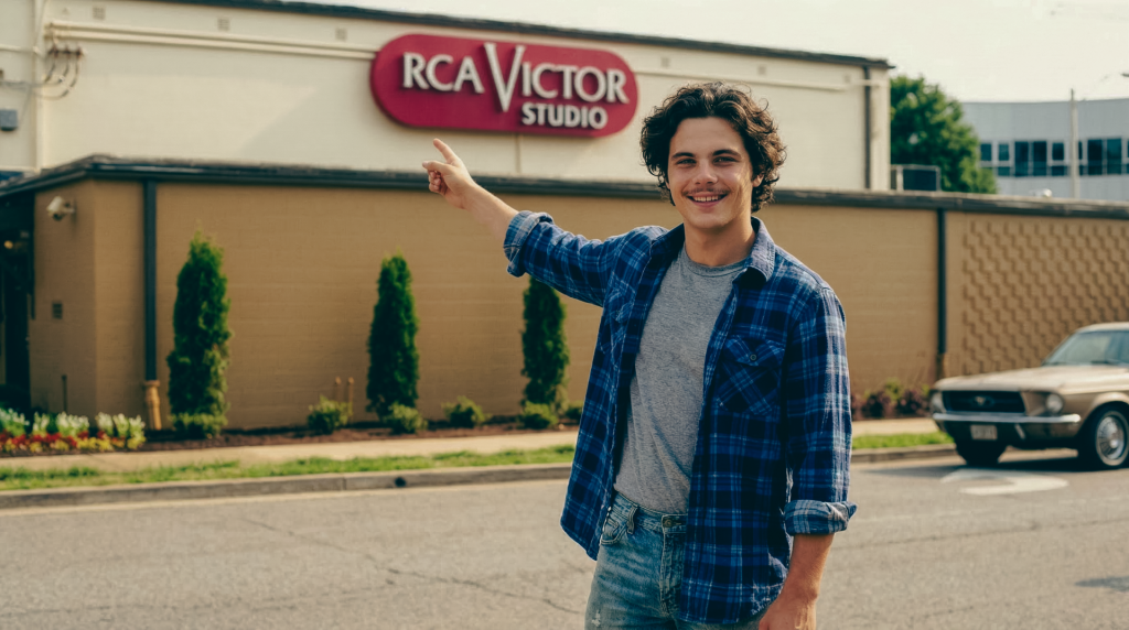 Brian in front of the RCA Victor Studio, Nashville, Tennessee, 1983