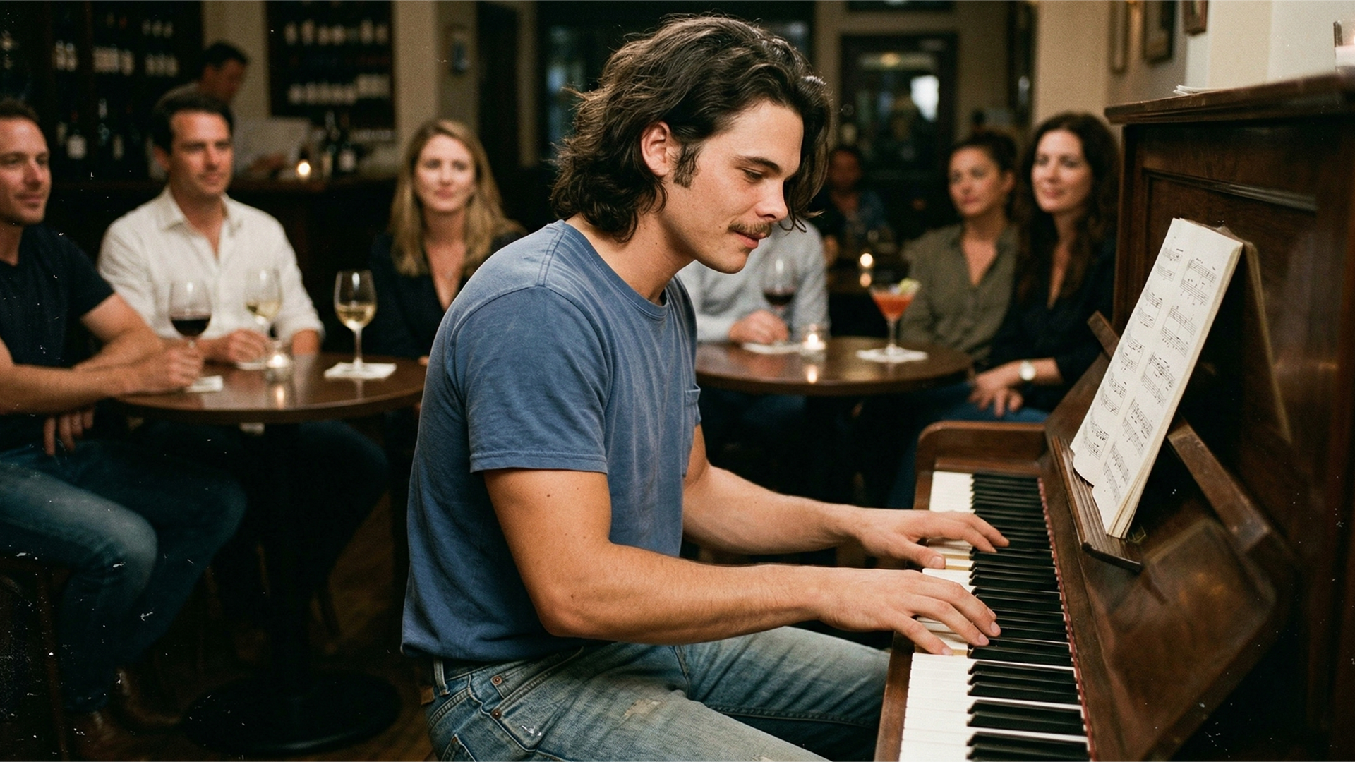 Brian performing at Tude Heller's, Greenwich Village, NYC, 1980